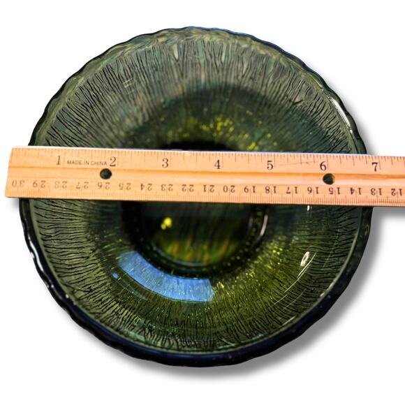 Vintage 1975 FTD "Moss" Glass Bowl - Mid-Century Modern Vibe - Picture 8 of 9